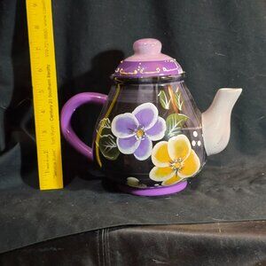 Hand-Painted Ceramic Teapot With Floral Design By Lifestyle Home